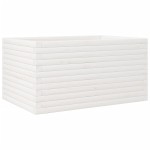 vidaXL Jardinieră de grădină, alb, 90x60x45,5 cm, lemn masiv de pin