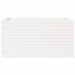 vidaXL Jardinieră de grădină, alb, 90x60x45,5 cm, lemn masiv de pin