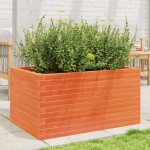 vidaXL Jardinieră grădină, maro ceruit, 90x60x45,5 cm, lemn masiv pin