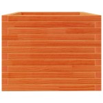 vidaXL Jardinieră grădină, maro ceruit, 90x60x45,5 cm, lemn masiv pin