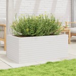 vidaXL Jardinieră de grădină, alb, 110x60x45,5 cm, lemn masiv de pin vidaXL Jardinieră de grădină, alb, 110x60x45,5 cm, lemn masiv de pin