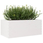 vidaXL Jardinieră de grădină, alb, 110x60x45,5 cm, lemn masiv de pin vidaXL Jardinieră de grădină, alb, 110x60x45,5 cm, lemn masiv de pin