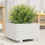 vidaXL Jardinieră de grădină, alb, 40x40x26,5 cm, lemn masiv de pin vidaXL Jardinieră de grădină, alb, 40x40x26,5 cm, lemn masiv de pin