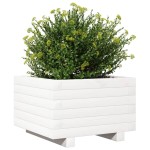 vidaXL Jardinieră de grădină, alb, 40x40x26,5 cm, lemn masiv de pin vidaXL Jardinieră de grădină, alb, 40x40x26,5 cm, lemn masiv de pin