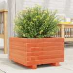 vidaXL Jardinieră grădină, maro ceruit, 40x40x26,5 cm, lemn masiv pin vidaXL Jardinieră grădină, maro ceruit, 40x40x26,5 cm, lemn masiv pin