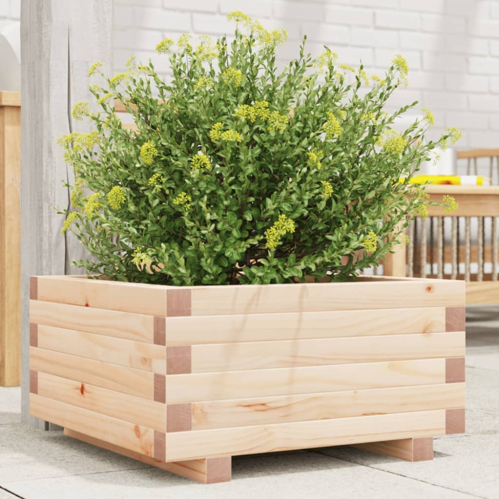 vidaXL Jardinieră de grădină, 50x50x26,5 cm, lemn masiv de pin