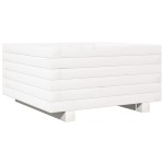 vidaXL Jardinieră de grădină, alb, 50x50x26,5 cm, lemn masiv de pin