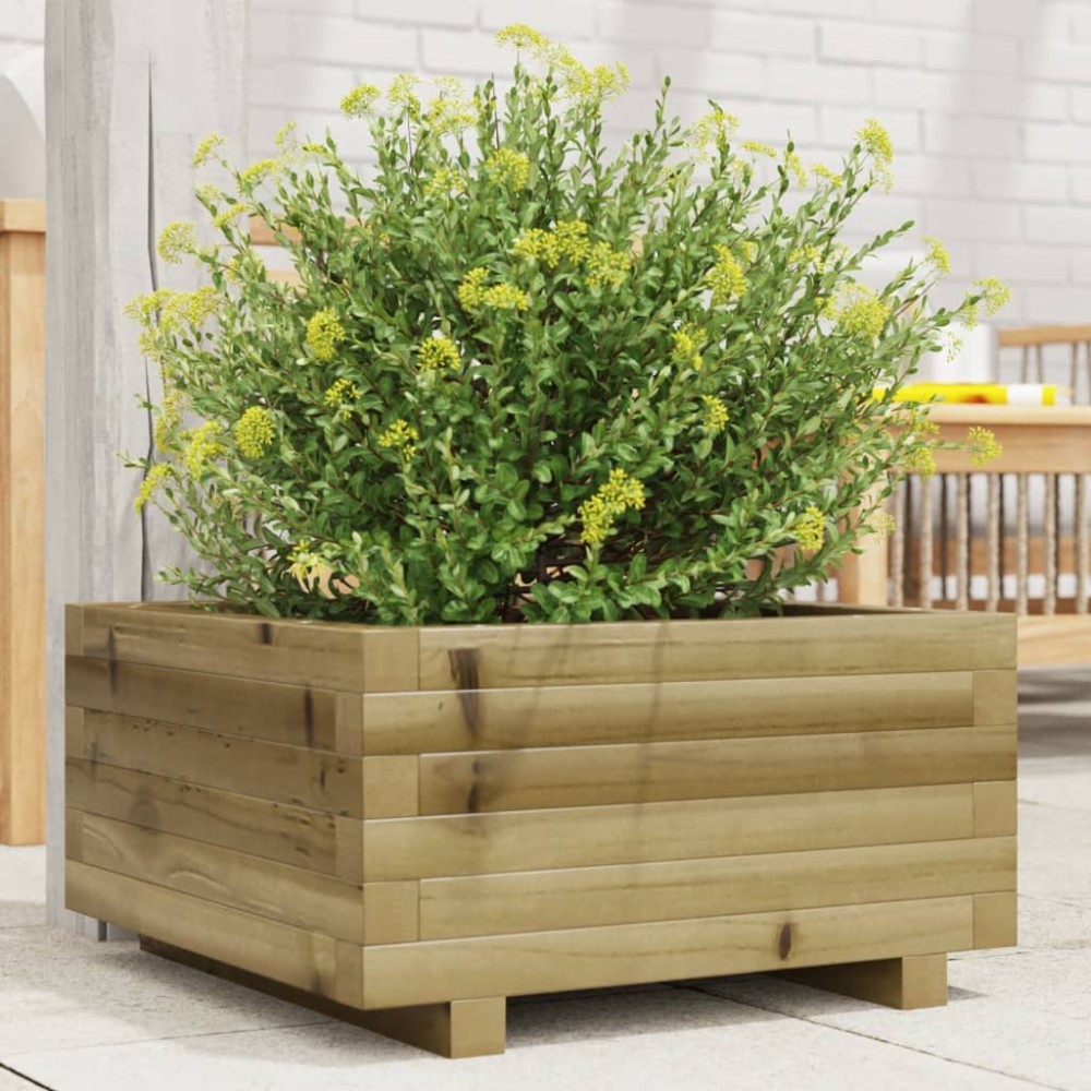 vidaXL Jardinieră de grădină 50x50x26,5 cm lemn de pin impregnat