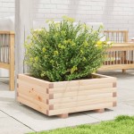 vidaXL Jardinieră de grădină, 60x60x26,5 cm, lemn masiv de pin vidaXL Jardinieră de grădină, 60x60x26,5 cm, lemn masiv de pin