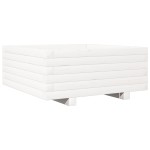 vidaXL Jardinieră de grădină, alb, 60x60x26,5 cm, lemn masiv de pin vidaXL Jardinieră de grădină, alb, 60x60x26,5 cm, lemn masiv de pin