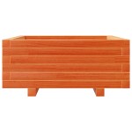 vidaXL Jardinieră grădină, maro ceruit, 60x60x26,5 cm, lemn masiv pin vidaXL Jardinieră grădină, maro ceruit, 60x60x26,5 cm, lemn masiv pin