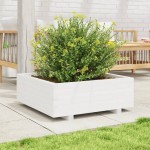 vidaXL Jardinieră de grădină, alb, 70x70x26,5 cm, lemn masiv de pin vidaXL Jardinieră de grădină, alb, 70x70x26,5 cm, lemn masiv de pin