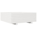 vidaXL Jardinieră de grădină, alb, 70x70x26,5 cm, lemn masiv de pin vidaXL Jardinieră de grădină, alb, 70x70x26,5 cm, lemn masiv de pin
