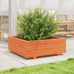 vidaXL Jardinieră grădină, maro ceruit, 70x70x26,5 cm, lemn masiv pin vidaXL Jardinieră grădină, maro ceruit, 70x70x26,5 cm, lemn masiv pin