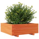 vidaXL Jardinieră grădină, maro ceruit, 70x70x26,5 cm, lemn masiv pin vidaXL Jardinieră grădină, maro ceruit, 70x70x26,5 cm, lemn masiv pin