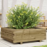 vidaXL Jardinieră de grădină, 70x70x26,5 cm, lemn de pin impregnat vidaXL Jardinieră de grădină, 70x70x26,5 cm, lemn de pin impregnat
