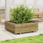 vidaXL Jardinieră de grădină, 70x70x26,5 cm, lemn de pin impregnat vidaXL Jardinieră de grădină, 70x70x26,5 cm, lemn de pin impregnat
