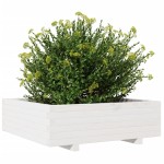 vidaXL Jardinieră de grădină, alb, 80x80x26,5 cm, lemn masiv de pin vidaXL Jardinieră de grădină, alb, 80x80x26,5 cm, lemn masiv de pin