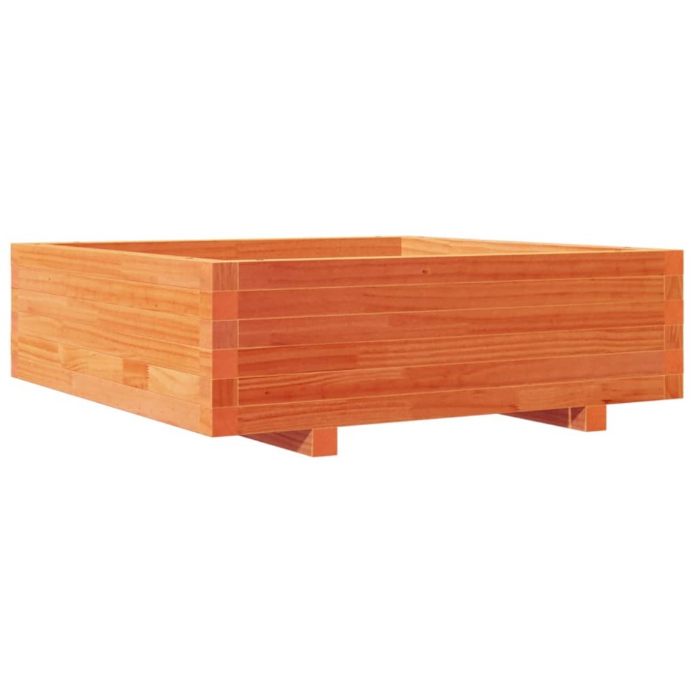 vidaXL Jardinieră grădină, maro ceruit, 80x80x26,5 cm, lemn masiv pin