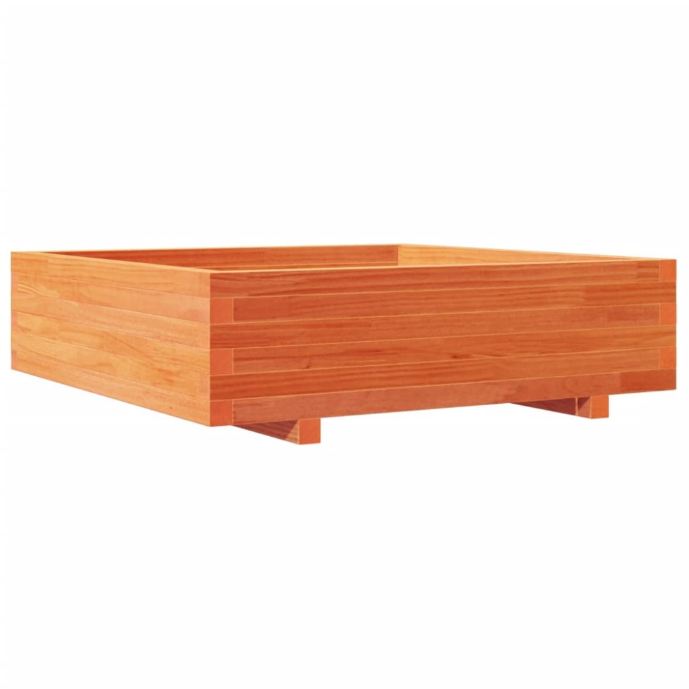 vidaXL Jardinieră grădină, maro ceruit, 90x90x26,5 cm, lemn masiv pin
