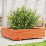 vidaXL Jardinieră grădină, maro ceruit, 90x90x26,5 cm, lemn masiv pin vidaXL Jardinieră grădină, maro ceruit, 90x90x26,5 cm, lemn masiv pin