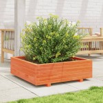 vidaXL Jardinieră grădină, maro ceruit, 90x90x26,5 cm, lemn masiv pin vidaXL Jardinieră grădină, maro ceruit, 90x90x26,5 cm, lemn masiv pin