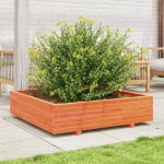 vidaXL Jardinieră grădină, maro ceruit, 100x100x26,5cm, lemn masiv pin vidaXL Jardinieră grădină, maro ceruit, 100x100x26,5cm, lemn masiv pin