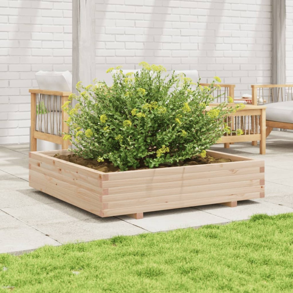 vidaXL Jardinieră de grădină, 110x110x26,5 cm, lemn masiv de pin