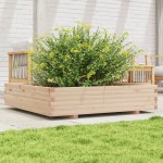 vidaXL Jardinieră de grădină, 110x110x26,5 cm, lemn masiv de pin