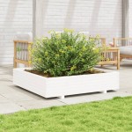 vidaXL Jardinieră de grădină, alb, 110x110x26,5 cm, lemn masiv de pin vidaXL Jardinieră de grădină, alb, 110x110x26,5 cm, lemn masiv de pin