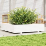 vidaXL Jardinieră de grădină, alb, 110x110x26,5 cm, lemn masiv de pin vidaXL Jardinieră de grădină, alb, 110x110x26,5 cm, lemn masiv de pin