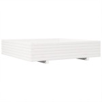 vidaXL Jardinieră de grădină, alb, 110x110x26,5 cm, lemn masiv de pin vidaXL Jardinieră de grădină, alb, 110x110x26,5 cm, lemn masiv de pin