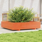 vidaXL Jardinieră grădină, maro ceruit, 110x110x26,5cm, lemn masiv pin vidaXL Jardinieră grădină, maro ceruit, 110x110x26,5cm, lemn masiv pin