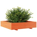 vidaXL Jardinieră grădină, maro ceruit, 110x110x26,5cm, lemn masiv pin vidaXL Jardinieră grădină, maro ceruit, 110x110x26,5cm, lemn masiv pin