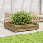vidaXL Jardinieră de grădină, 110x110x26,5 cm, lemn de pin impregnat