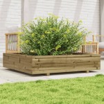 vidaXL Jardinieră de grădină, 110x110x26,5 cm, lemn de pin impregnat