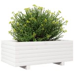 vidaXL Jardinieră de grădină, alb, 70x40x26,5 cm, lemn masiv de pin vidaXL Jardinieră de grădină, alb, 70x40x26,5 cm, lemn masiv de pin