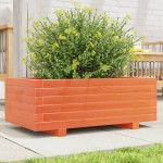 vidaXL Jardinieră grădină, maro ceruit, 70x40x26,5 cm, lemn masiv pin vidaXL Jardinieră grădină, maro ceruit, 70x40x26,5 cm, lemn masiv pin