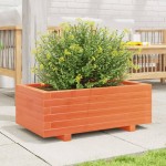 vidaXL Jardinieră grădină, maro ceruit, 70x40x26,5 cm, lemn masiv pin vidaXL Jardinieră grădină, maro ceruit, 70x40x26,5 cm, lemn masiv pin