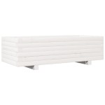 vidaXL Jardinieră de grădină, alb, 90x40x26,5 cm, lemn masiv de pin vidaXL Jardinieră de grădină, alb, 90x40x26,5 cm, lemn masiv de pin