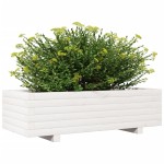 vidaXL Jardinieră de grădină, alb, 90x40x26,5 cm, lemn masiv de pin vidaXL Jardinieră de grădină, alb, 90x40x26,5 cm, lemn masiv de pin