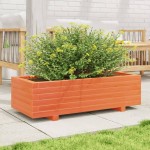 vidaXL Jardinieră grădină, maro ceruit, 90x40x26,5 cm, lemn masiv pin vidaXL Jardinieră grădină, maro ceruit, 90x40x26,5 cm, lemn masiv pin