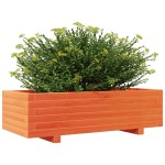 vidaXL Jardinieră grădină, maro ceruit, 90x40x26,5 cm, lemn masiv pin vidaXL Jardinieră grădină, maro ceruit, 90x40x26,5 cm, lemn masiv pin