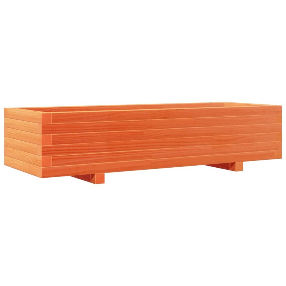 vidaXL Jardinieră grădină, maro ceruit, 110x40x26,5 cm, lemn masiv pin