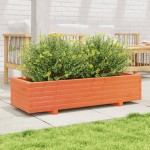 vidaXL Jardinieră grădină, maro ceruit, 110x40x26,5 cm, lemn masiv pin vidaXL Jardinieră grădină, maro ceruit, 110x40x26,5 cm, lemn masiv pin