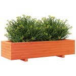 vidaXL Jardinieră grădină, maro ceruit, 110x40x26,5 cm, lemn masiv pin vidaXL Jardinieră grădină, maro ceruit, 110x40x26,5 cm, lemn masiv pin