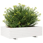 vidaXL Jardinieră de grădină, alb, 90x60x26,5 cm, lemn masiv de pin vidaXL Jardinieră de grădină, alb, 90x60x26,5 cm, lemn masiv de pin
