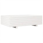 vidaXL Jardinieră de grădină, alb, 90x60x26,5 cm, lemn masiv de pin vidaXL Jardinieră de grădină, alb, 90x60x26,5 cm, lemn masiv de pin