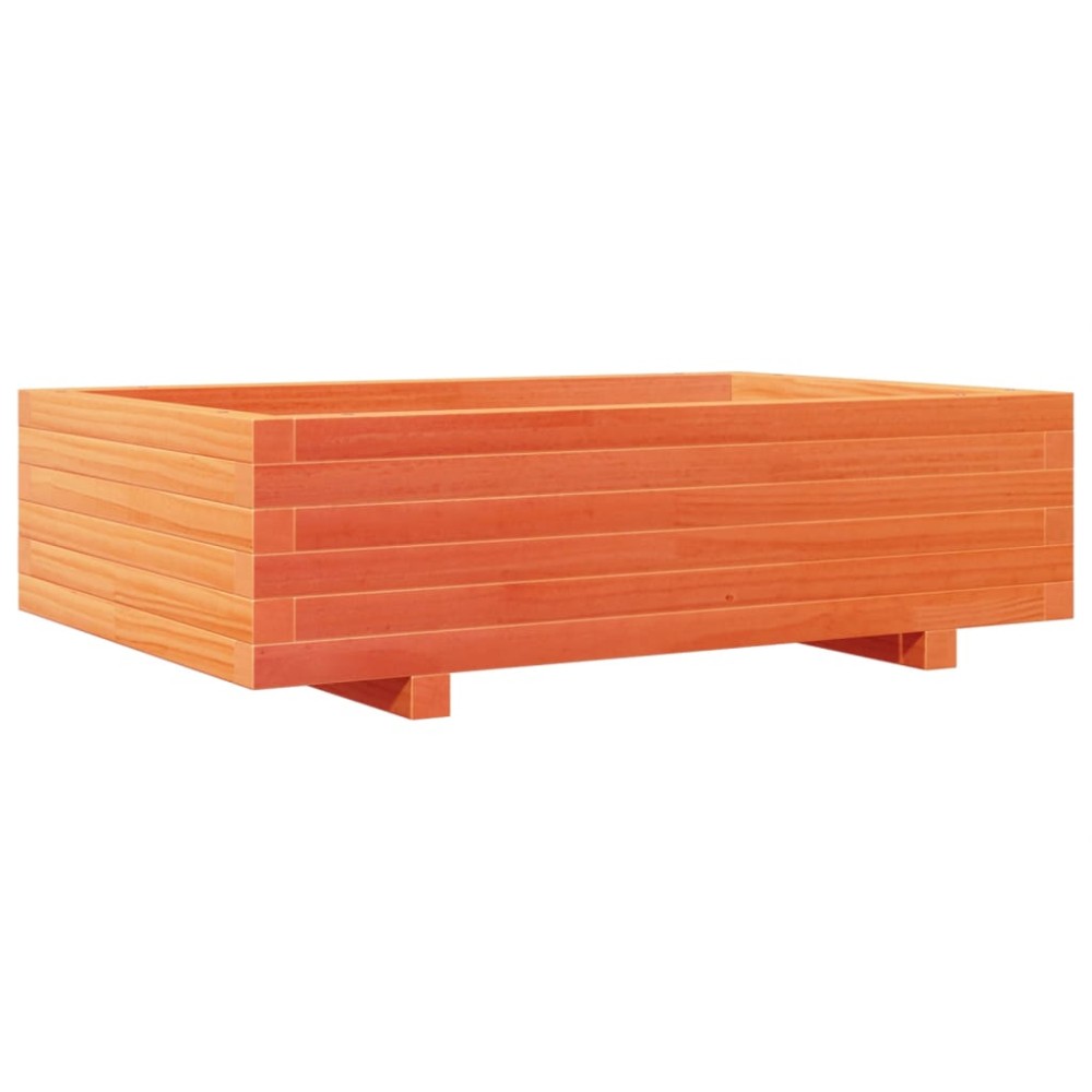 vidaXL Jardinieră grădină, maro ceruit, 90x60x26,5 cm, lemn masiv pin