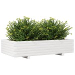 vidaXL Jardinieră de grădină, alb, 110x60x26,5 cm, lemn masiv de pin vidaXL Jardinieră de grădină, alb, 110x60x26,5 cm, lemn masiv de pin